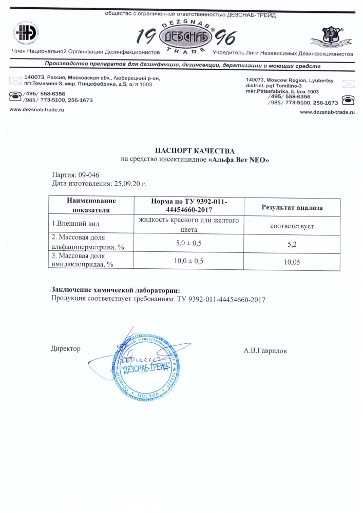 Альфа ВЕТ NEO, канистра 1 л - Global Clean